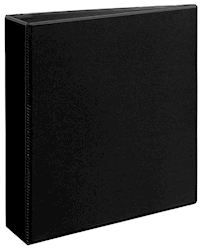 BINDER, 3 RING, AVERY, HEAVY DUTY, 2", D RING, BLACK MAIN